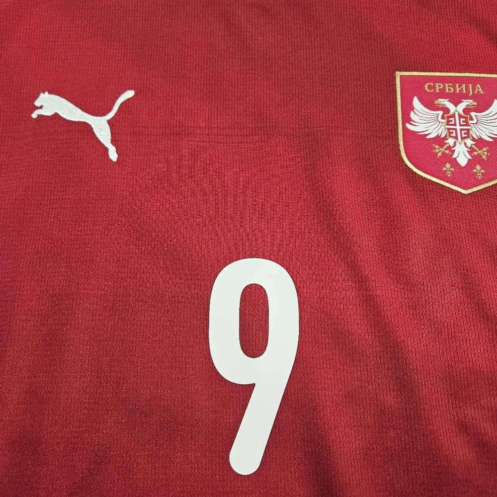 Puma Serbia Aleksandar Mitrovic #9 2024/2025 Home Jersey EURO 2024 PATCHES XL - Picture 8 of 16